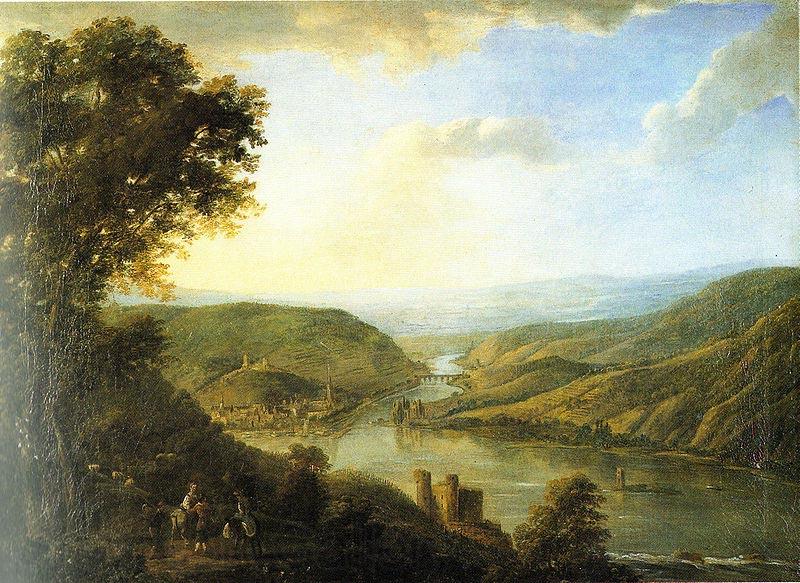 Johann Caspar Schneider Rhine valley by Johann Caspar Schneider Norge oil painting art